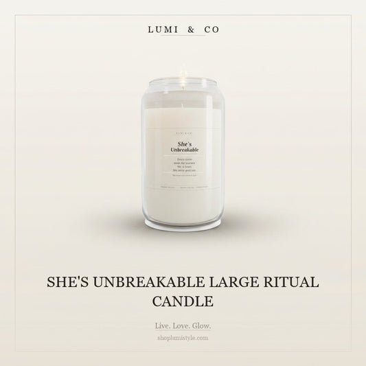 Lumi & Co. | She's Unbreakable — Large Ritual Candle - Lumi & Co
