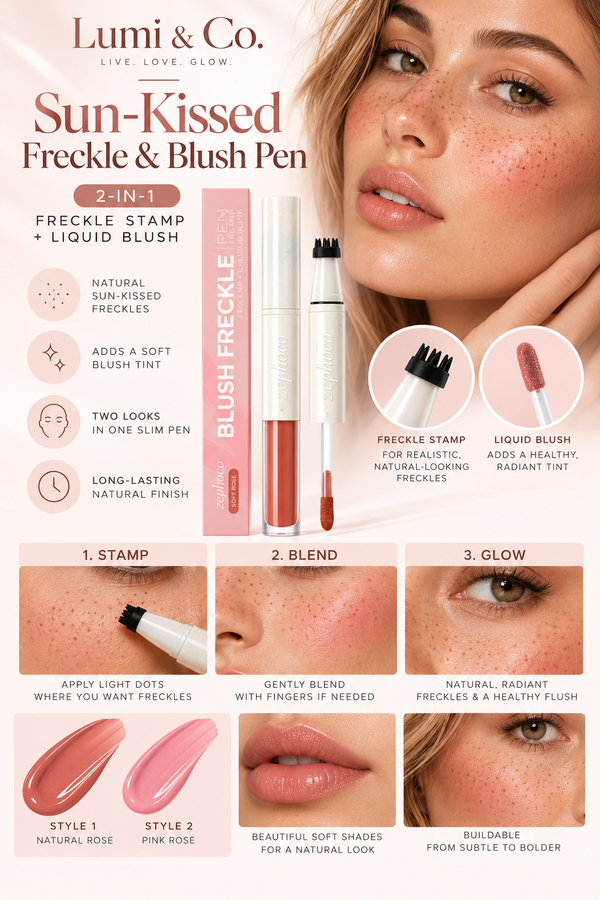 Sun-Kissed Freckle & Blush Pen — 2-in-1 Freckle Stamp + Liquid Blush