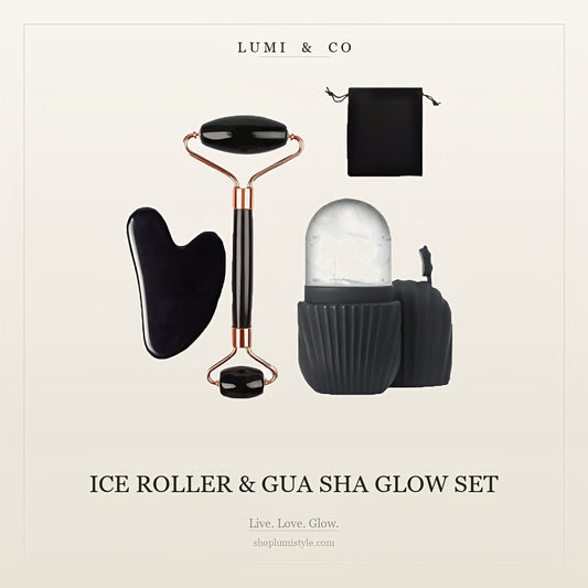 Lumi & Co. | Ice Roller & Gua Sha Glow Set | The Ultimate "Chill & Sculpt" Duo