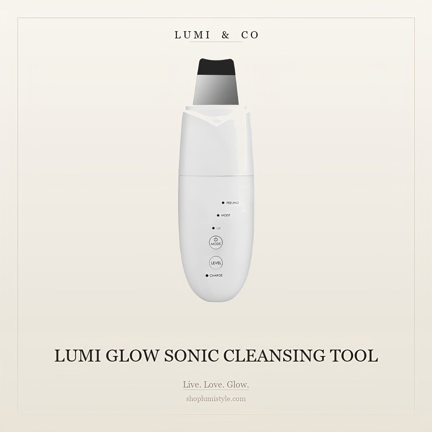 Lumi & Co | Lumi & Co. | Glow Sonic™ — Ultrasonic Pore & Blackhead Cleansing Tool - Professional Anti Aging Device at Home