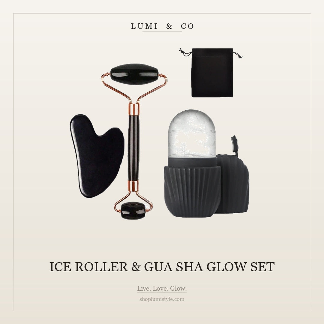 Ice Roller and Gua Sha Glow Set