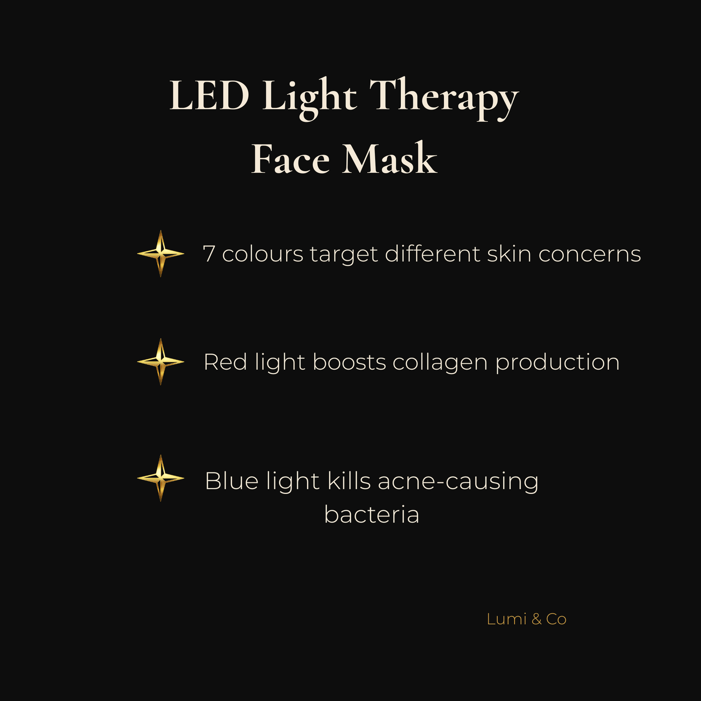 Lumi & Co | Lumi & Co. | LED Light Therapy Face Mask – 7 Colour Skin Rejuvenation - Professional Anti Aging Device at Home
