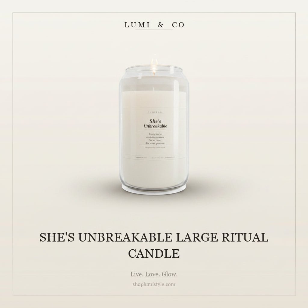 Lumi & Co. | She's Unbreakable — Large Ritual Candle - Lumi & Co