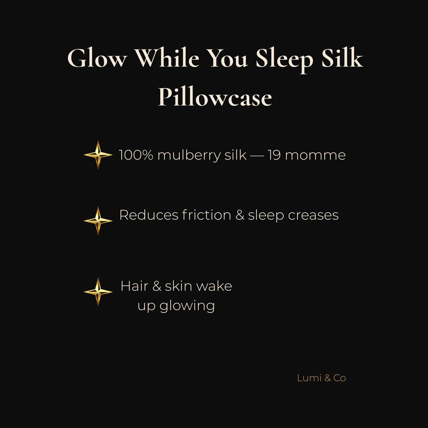 Lumi & Co | Lumi & Co. | Glow While You Sleep — 100% Mulberry Silk Pillowcase - Professional Anti Aging Device at Home