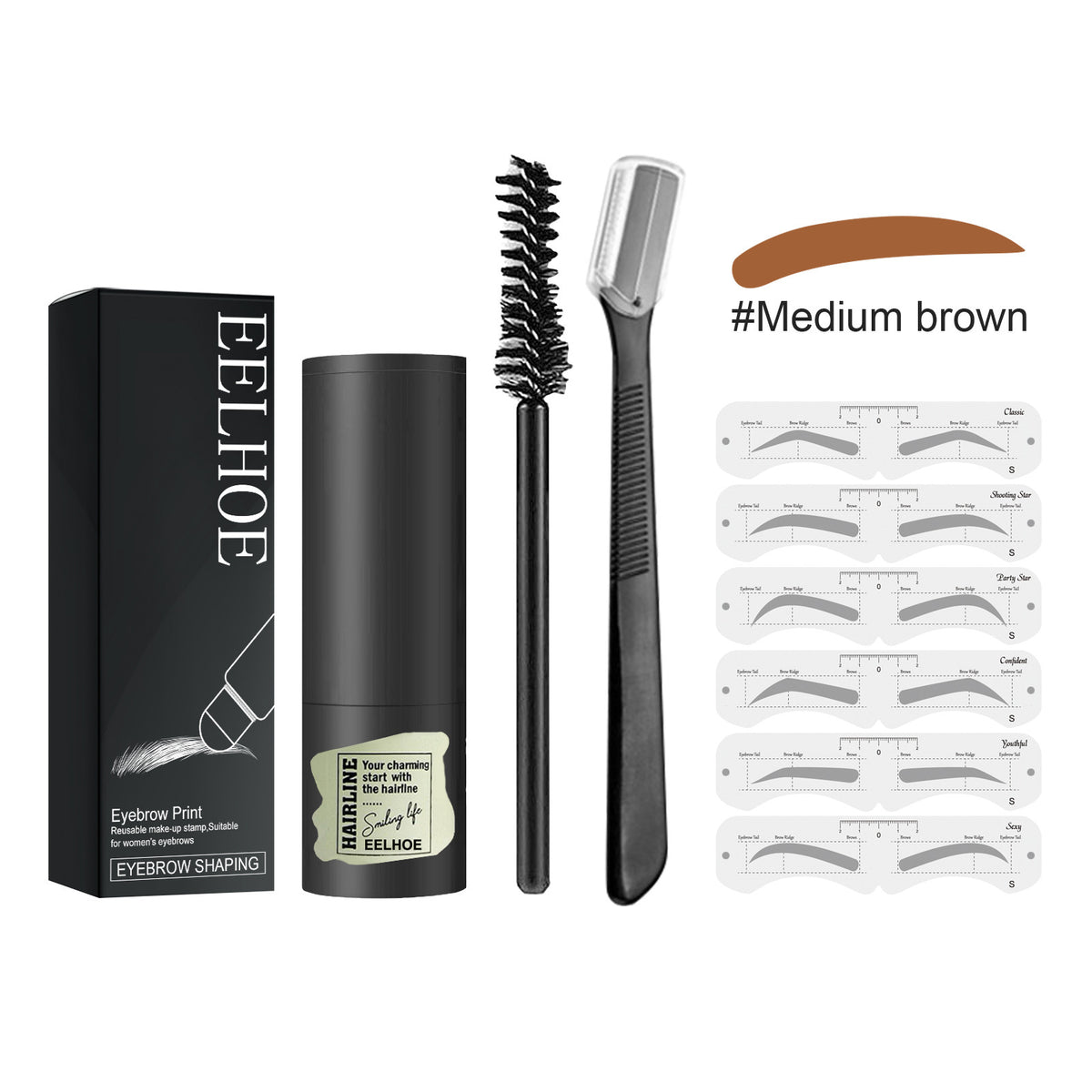 Lumi & Co | GlowBrow Stamp & Stencil Duo — Effortless Natural Eyebrows - Professional Anti Aging Device at Home