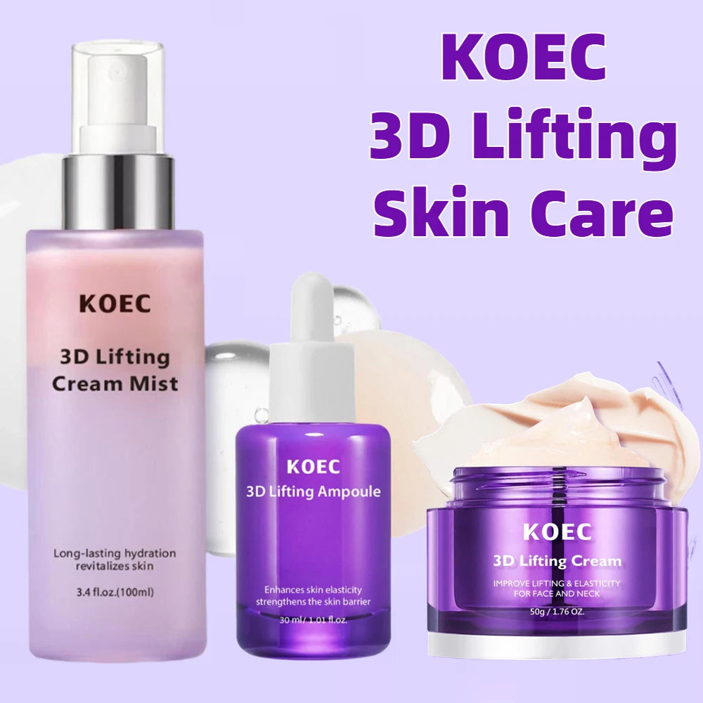Lumi & Co | LumiLift 3-Step Firming Skincare Set — Mist, Serum & Cream - Professional Anti Aging Device at Home