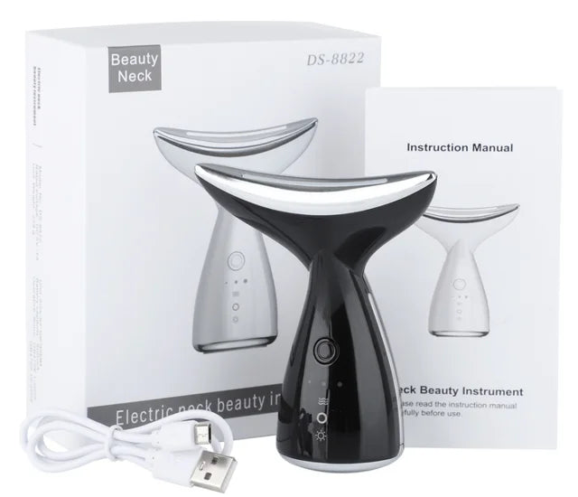 Lumi & Co | LumiNeck EMS Neck & Face Massager — 3 Modes, 3 LED Colors - Professional Anti Aging Device at Home
