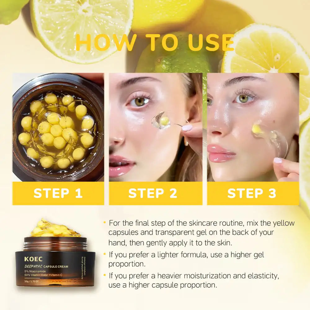 Lumi & Co | VitaGlow Vitamin C Capsule Gel Cream — Brightening & Hydrating - Professional Anti Aging Device at Home