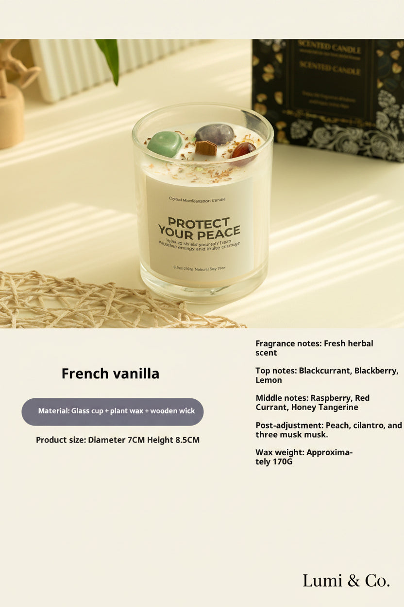 Lumi & Co | Lumi & Co. | "Protect Your Peace" — Crystal Manifestation Candle - Professional Anti Aging Device at Home
