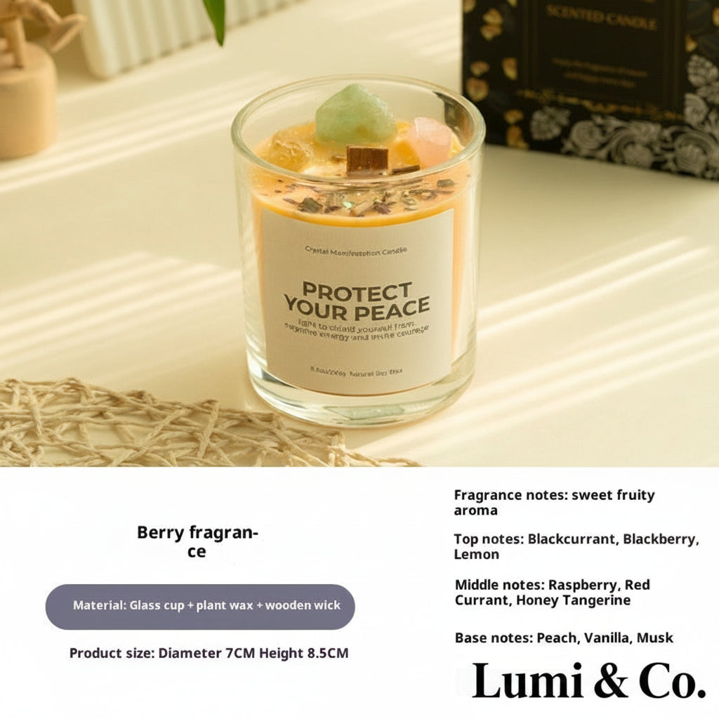 Lumi & Co | Lumi & Co. | "Protect Your Peace" — Crystal Manifestation Candle - Professional Anti Aging Device at Home