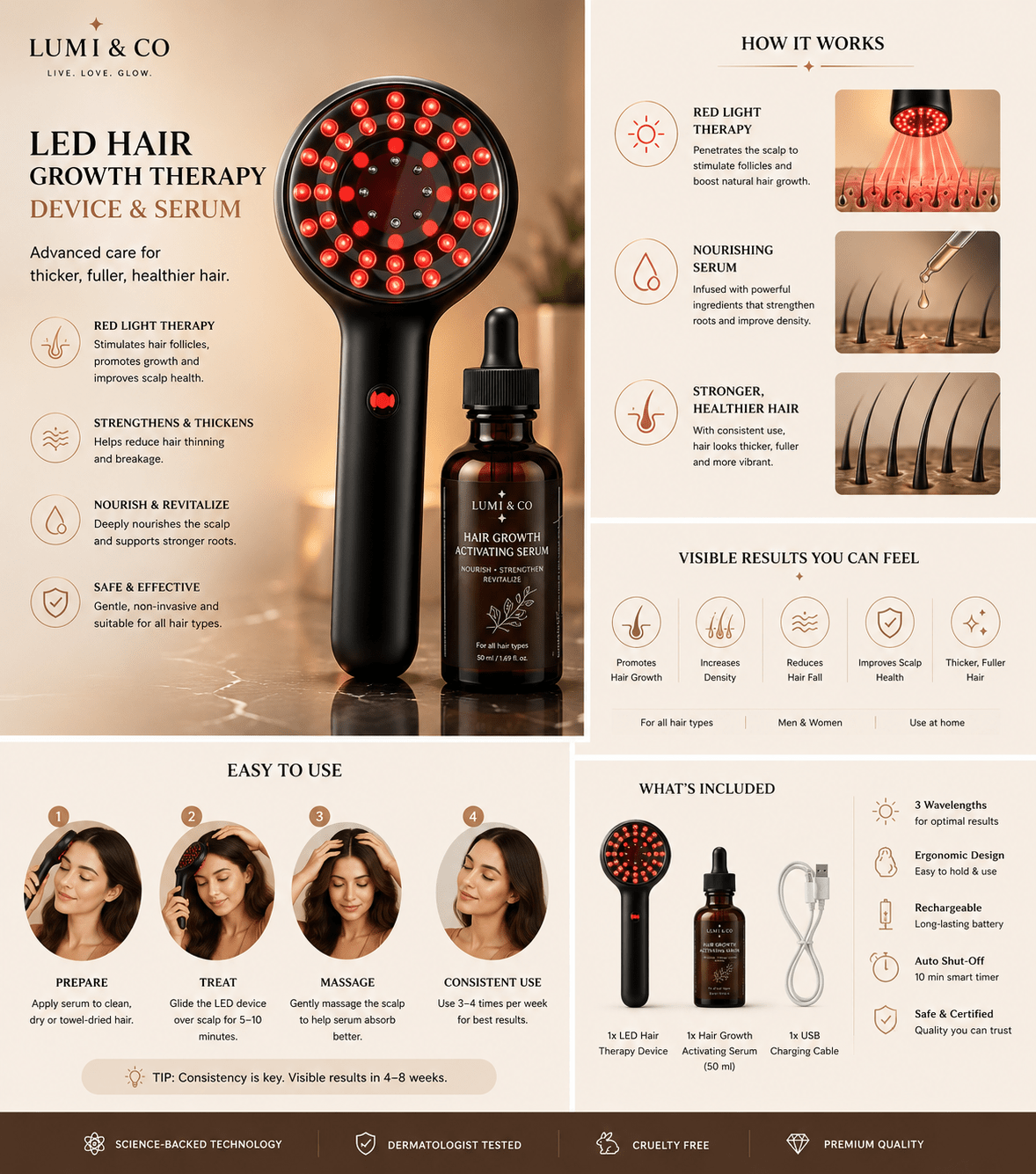Lumi & Co | ScalpGlow Pro — Red Light Scalp Care & Hair Growth Device - Lumi & Co