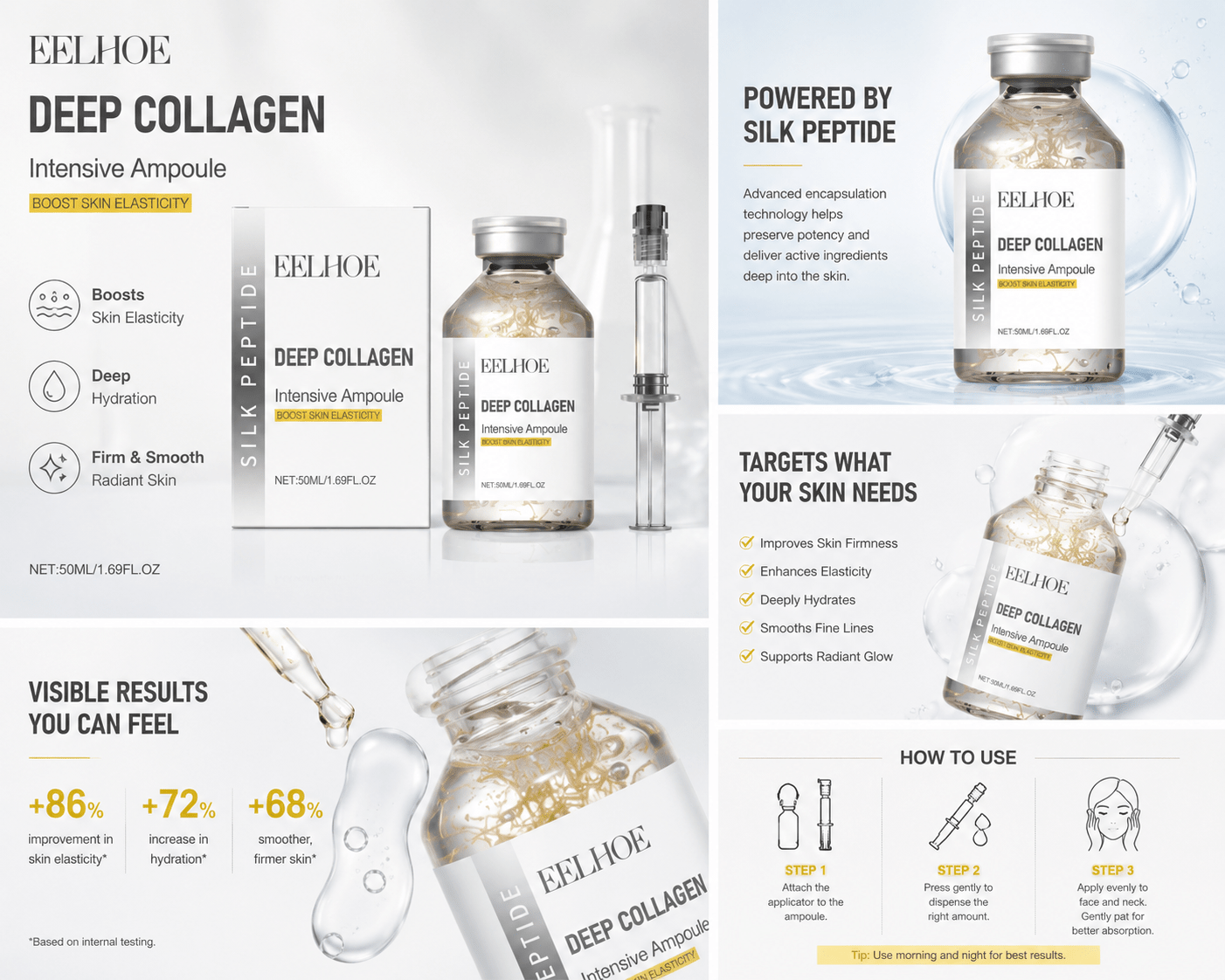 Lumi & Co | Lumi & Co. | Collagen Silk Peptide Serum | Intensive Lifting & Firming - Professional Anti Aging Device at Home