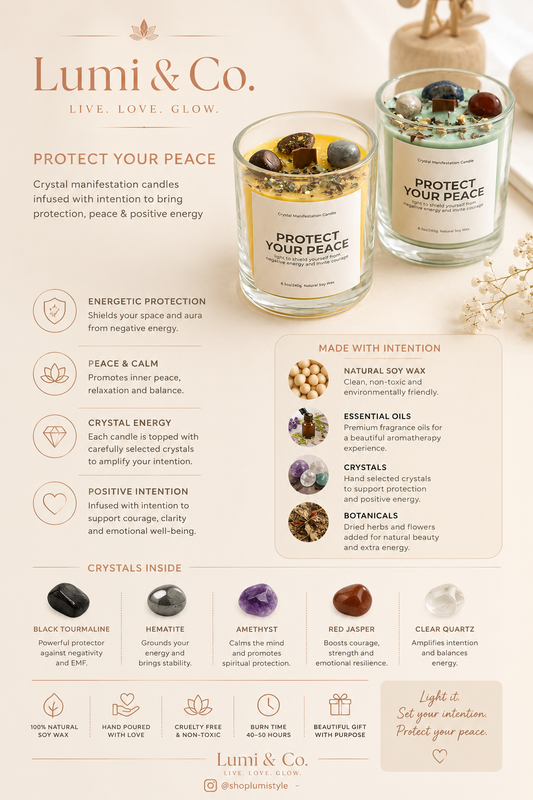 Lumi & Co. | "Protect Your Peace" — Crystal Manifestation Candle