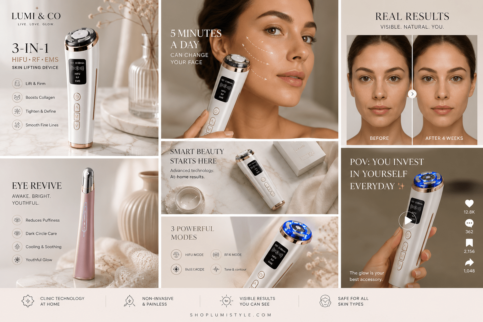 Lumi Lift Pro — HIFU & EMS Sculpting Device for Visible Lift at Home - Lumi & Co