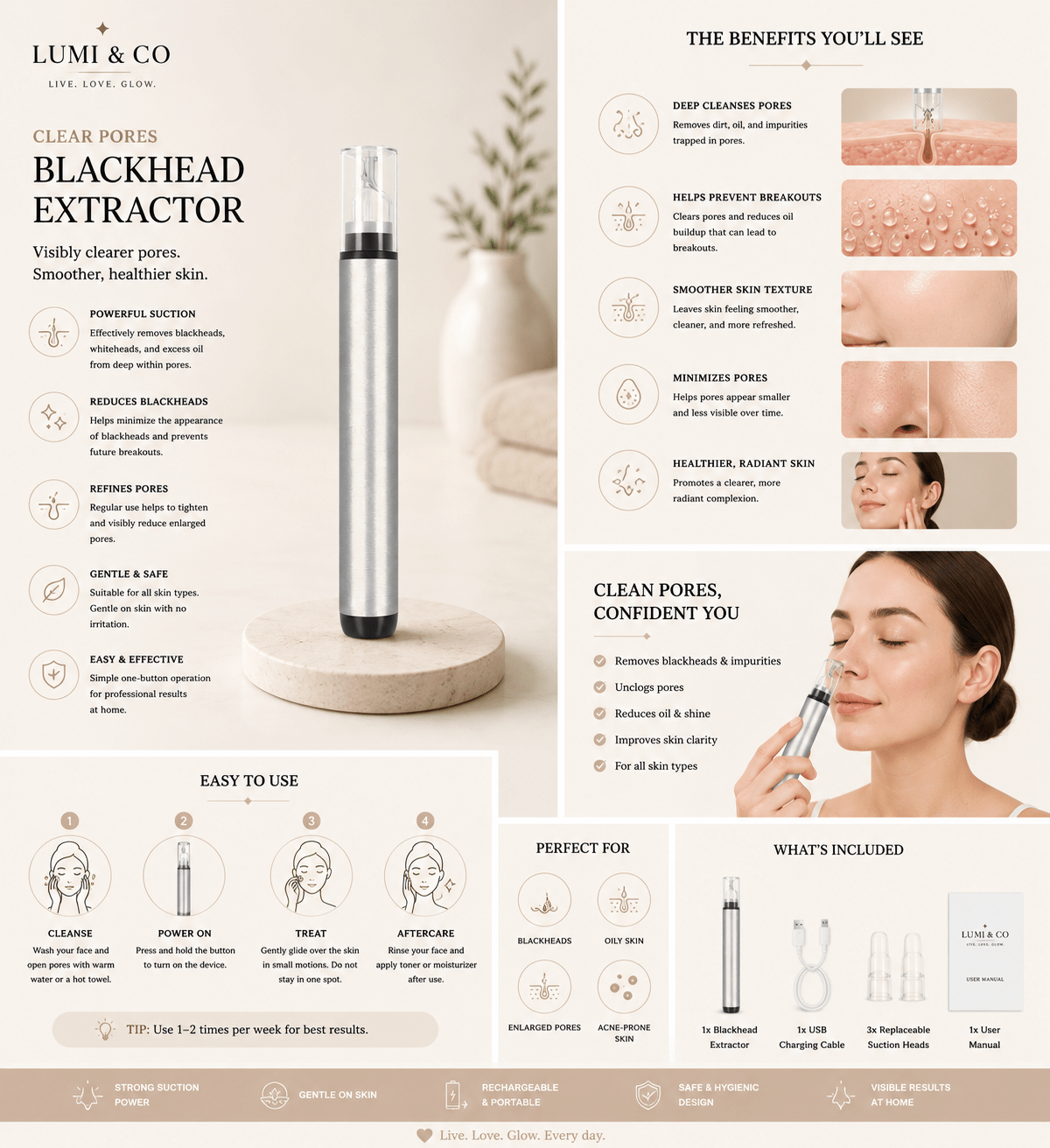 Lumi & Co. | Clear Pores Instantly — Electric Blackhead & Acne Extractor - Lumi & Co