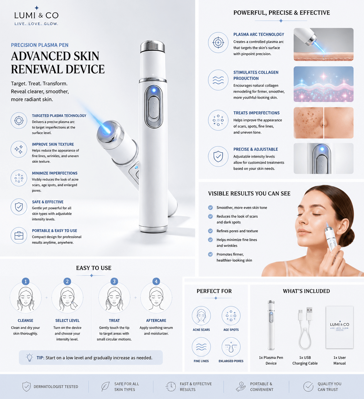 Lumi & Co. | Blue-Light Eye Rejuvenator | Advanced Fatigue & Texture Correction Wand - Lumi & Co