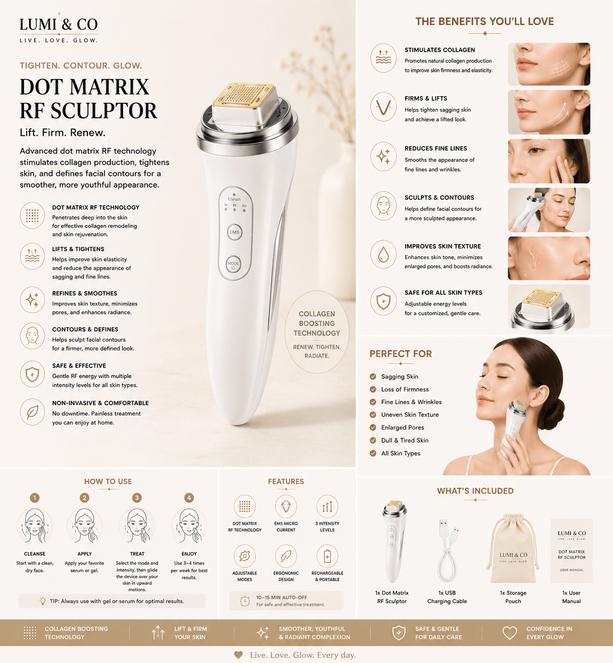 Lumi & Co. | Dot Matrix RF Sculptor | Professional Grade Fractional Skin Tightening System - Lumi & Co