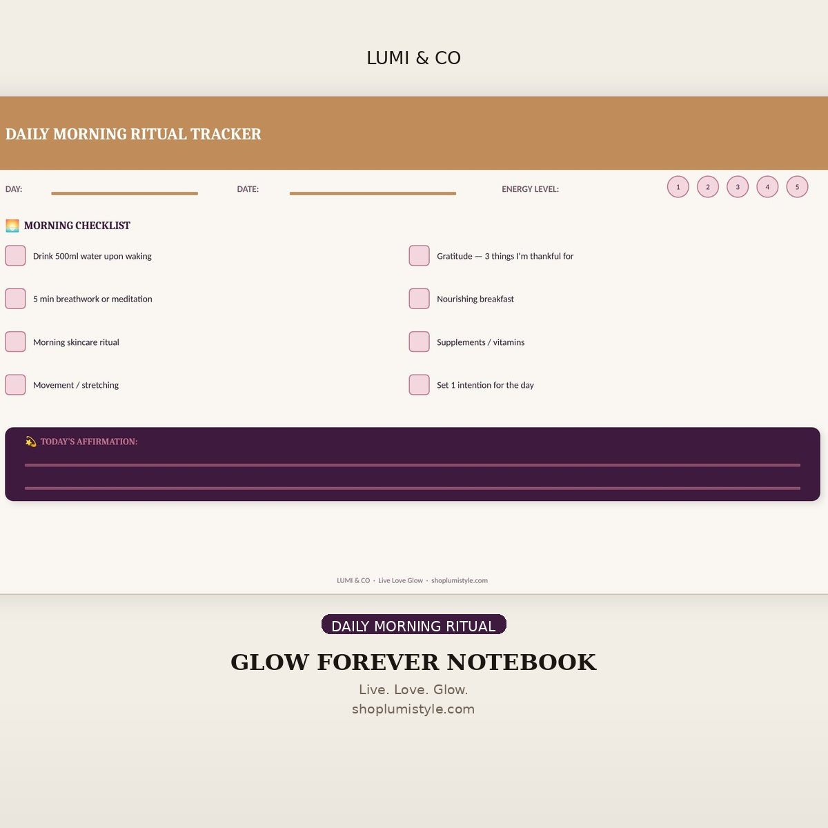 Glow Forever – Women's Longevity Notebook (Digital Download) - Lumi & Co