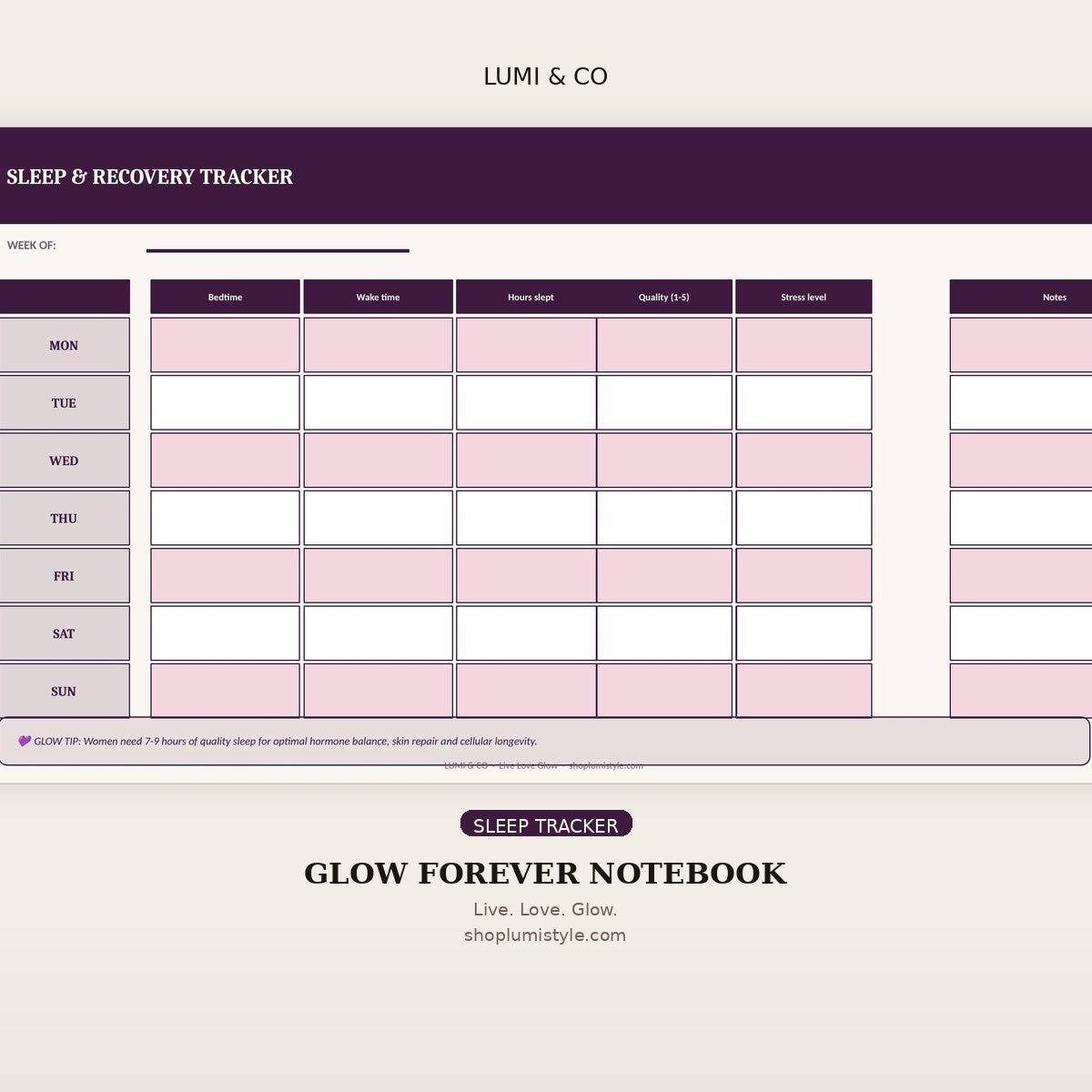 Glow Forever – Women's Longevity Notebook (Digital Download) - Lumi & Co