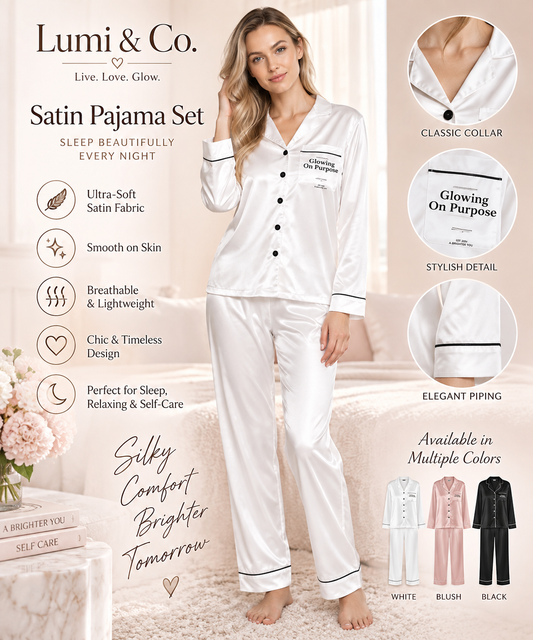 Live.Love.Glow Satin Pajama Set